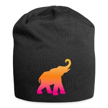 Cours d’éléphant Yoga Inde colorée Méditation - Bonnet en jersey - noir - Devant
