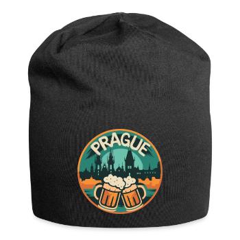 Prag Bier Skyline – Tschechien Souvenir Junggesell - Jersey-Beanie - Schwarz - Vorne