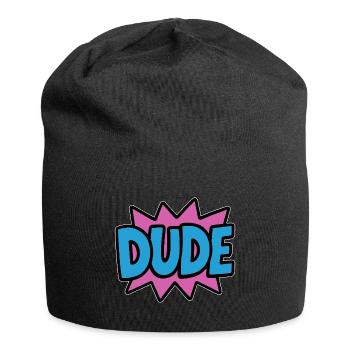 Dude Lettering Retro Bro Brother - Jersey Beanie - black - Front