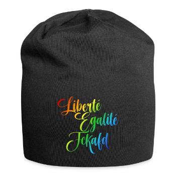 Rainbow Liberté Égalité Fraternité - Bonnet en jersey - noir - Devant