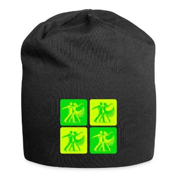 Elegantes Tanzpaar Vintage Look - Jersey-Beanie - Schwarz - Vorne