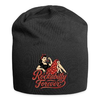 Rockabilly Forever Cherries Wife 50s Gift - Jersey Beanie - black - Front
