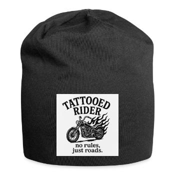 Conception de moto de pilote tatoué - Bonnet en jersey - noir - Devant