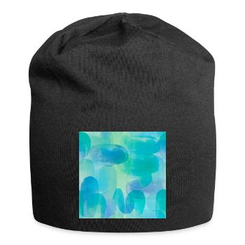 Aquarelles dans les tons bleus et verts - Bonnet en jersey - noir - Devant