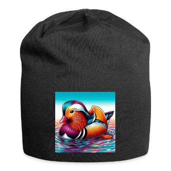 Canard mandarin - Bonnet en jersey - noir - Devant