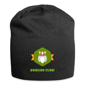 Bowling Bowling Design im Vintage-Stil - Jersey-Beanie - Schwarz - Vorne