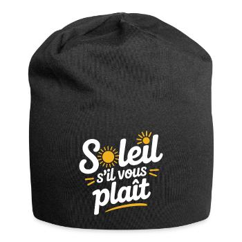 soleil s'il vous plait - sommerzeit - Jersey-Beanie - Schwarz - Vorne