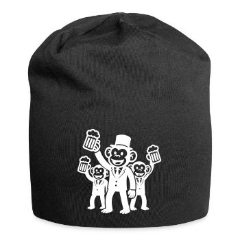 Bachelorette Party Monkey Team Groom - Jersey Beanie - black - Front