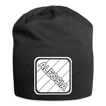 Prénom de fille Alessia - Bonnet en jersey - noir - Devant