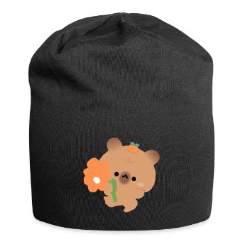 Capybara romantique - Bonnet en jersey - noir - Devant