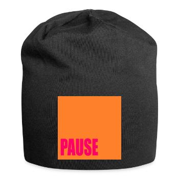 Pausen Zeichen - Jersey-Beanie - Schwarz - Vorne