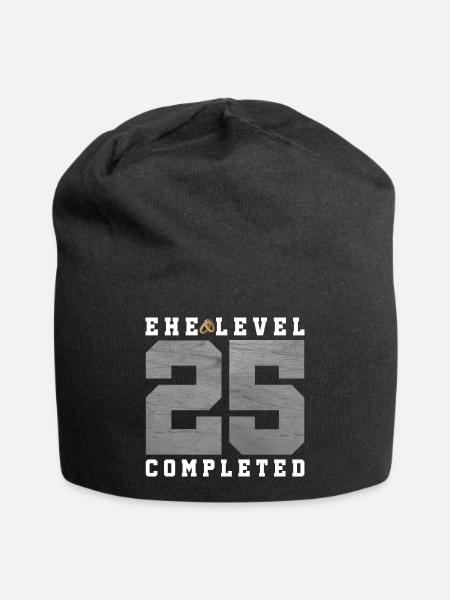 25. Hochzeitstag - Jersey-Beanie - Schwarz