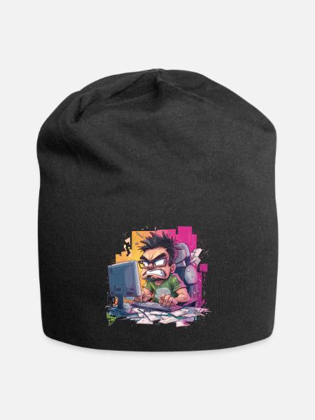 Gamer Rage – Wenn der Controller fliegt - Jersey-Beanie - Schwarz