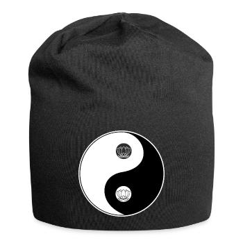 Tao Yin Yang Lotus Motiv - Jersey-Beanie - Schwarz - Vorne