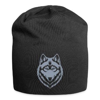 Majestätisches Wolf-Emblem-Design - Jersey-Beanie - Schwarz - Vorne