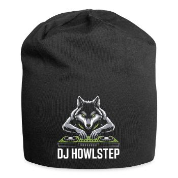 DJ HOWLSTEP Wolf Mixer Club Rave - Jersey Beanie - black - Front