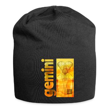 Sternzeichen Zwillinge - Jersey-Beanie - Schwarz - Vorne