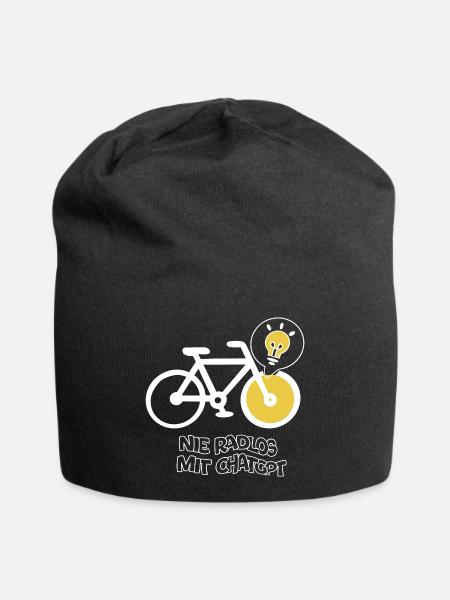 Cycling with creative light bulb design - Jersey Beanie - black