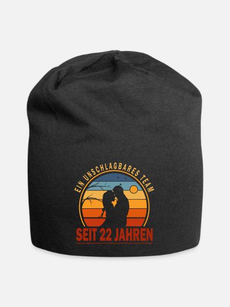 22 ans d’équipe Couple Cadeau d’Amour Imbattable - Bonnet en jersey - noir