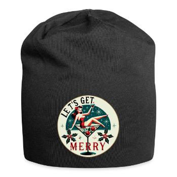 Festliches Pin-Up Cocktail Design - Jersey-Beanie - Schwarz - Vorne