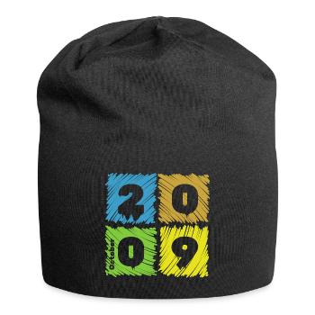 16. Geburtstag Farbige Patches since 10/2009 - Jersey-Beanie - Schwarz - Vorne