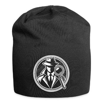 Detective Design – In search of clues with a magnifying glass - Jersey Beanie - black - Front