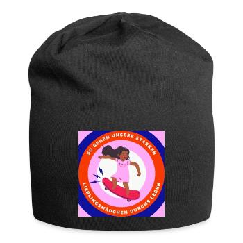 Starke Lieblingsmädchen – Bunte Skateboard-Illustr - Jersey-Beanie - Schwarz - Vorne
