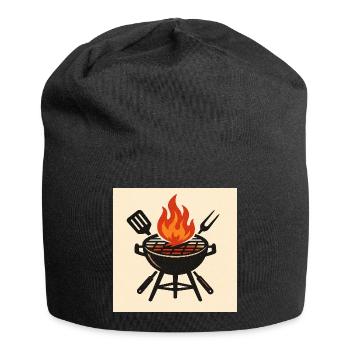 Feuriger Grillabend - Jersey-Beanie - Schwarz - Vorne