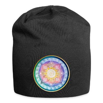 Harmonious mandala meditation design - Jersey Beanie - black - Front