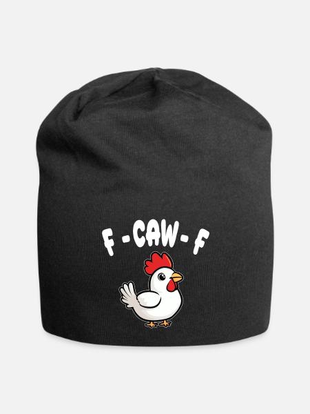 F-CAW-F - Huhn - Jersey-Beanie - Schwarz