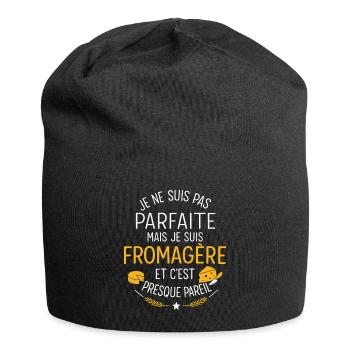 Ich bin nicht perfekt, aber ich bin ein Käser - Jersey-Beanie - Schwarz - Vorne