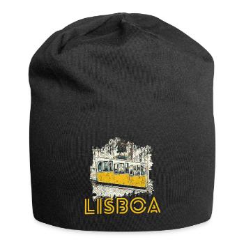 Lisbonne typique funiculaire de Bica illustration - Bonnet en jersey - noir - Devant