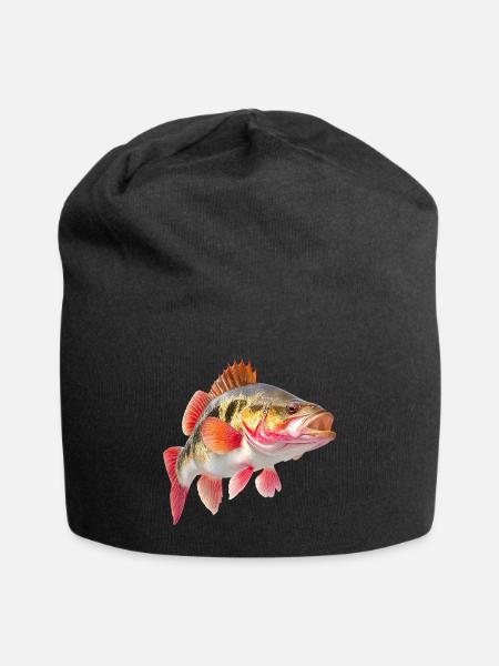 Leuchtender Barsch Farbexplosion - Jersey-Beanie - Schwarz