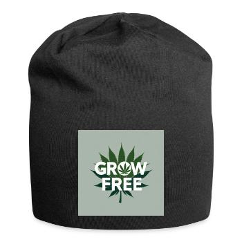 Grow Free Leaf Design - Jersey Beanie - black - Front