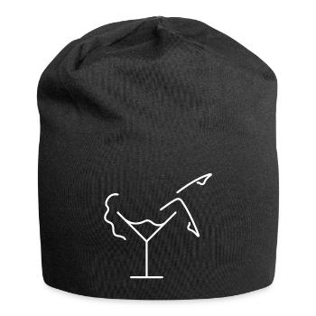 Woman in cocktail glass sketch – original motif - Jersey Beanie - black - Front