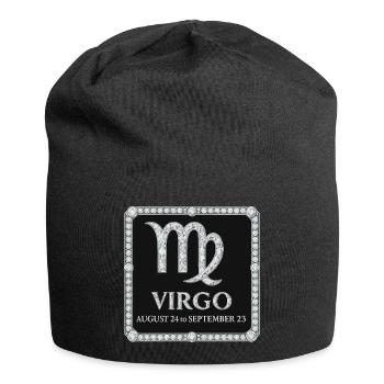Sternzeichen Jungfrau - Jersey-Beanie - Schwarz - Vorne