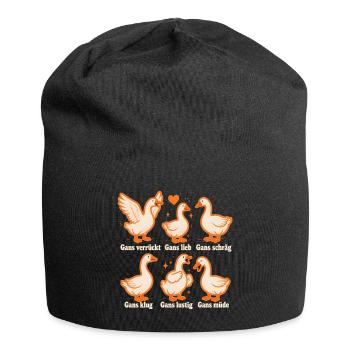 Dessin animé drôle d’oie – blague jeu de mots humour conte - Bonnet en jersey - noir - Devant