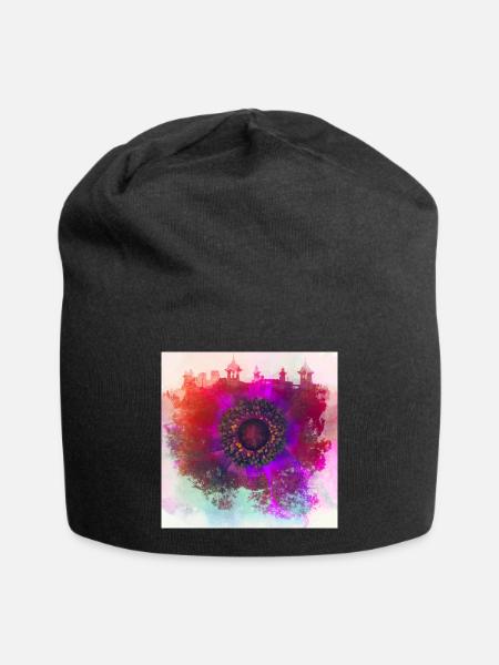 Coquelicot abstrait - Bonnet en jersey - noir