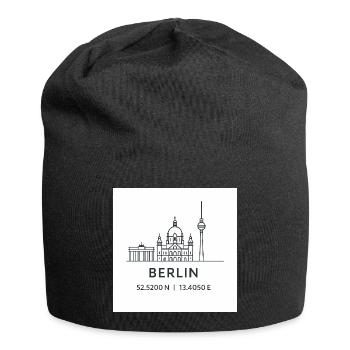 Berlin Line Art Silhouette Point de repère - Bonnet en jersey - noir - Devant