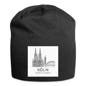 Köln Linienkunst Silhouette Wahrzeichen - Jersey-Beanie - Schwarz - Vorne