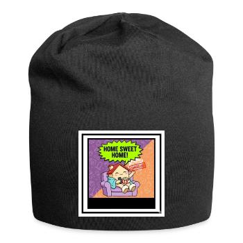 Home Sweet Home Cartoon Annulé - Bonnet en jersey - noir - Devant