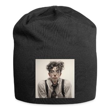 Dreamy Spectacle Wearer Portrait - Jersey Beanie - black - Front