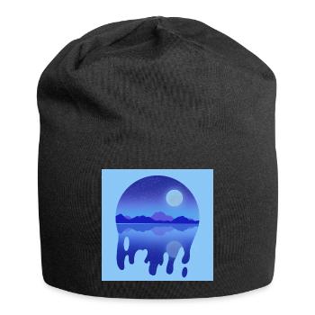  nocturne lacustre - Bonnet en jersey - noir - Devant