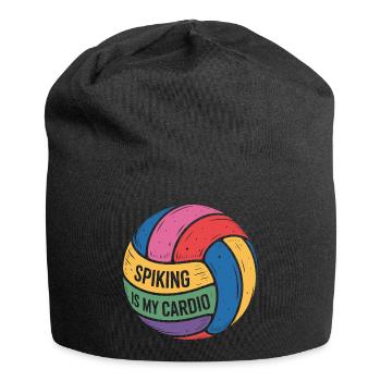 Spiking is my cardio volleyball motivation - Jersey Beanie - black - Front