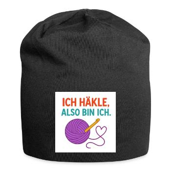 Je crochete, donc je suis - Bonnet en jersey - noir - Devant
