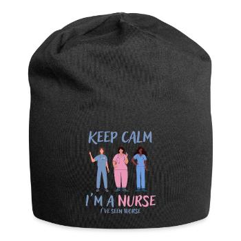 Stay calm I'm a nurse - Jersey Beanie - black - Front