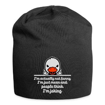 Doigt d’honneur de canard Pas drôle Les gens méchants pensent blague - Bonnet en jersey - noir - Devant