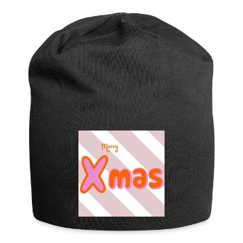 Merry Xmas Groovy Typo - Jersey Beanie - black - Front