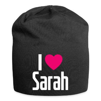 J’aime Sarah Pink Heart J’aime Sarah - Bonnet en jersey - noir - Devant