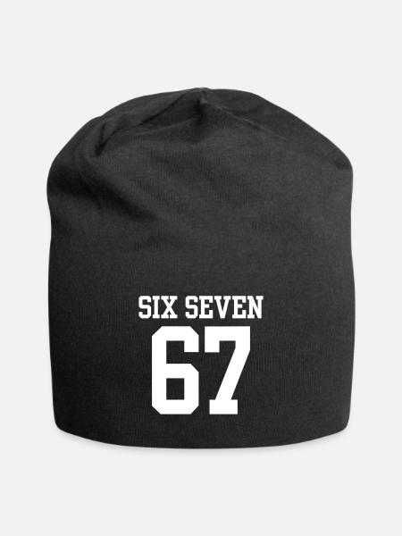 Keep Calm Six Seven Meme Viraler Humor Bekleidung - Jersey-Beanie - Schwarz
